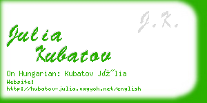 julia kubatov business card